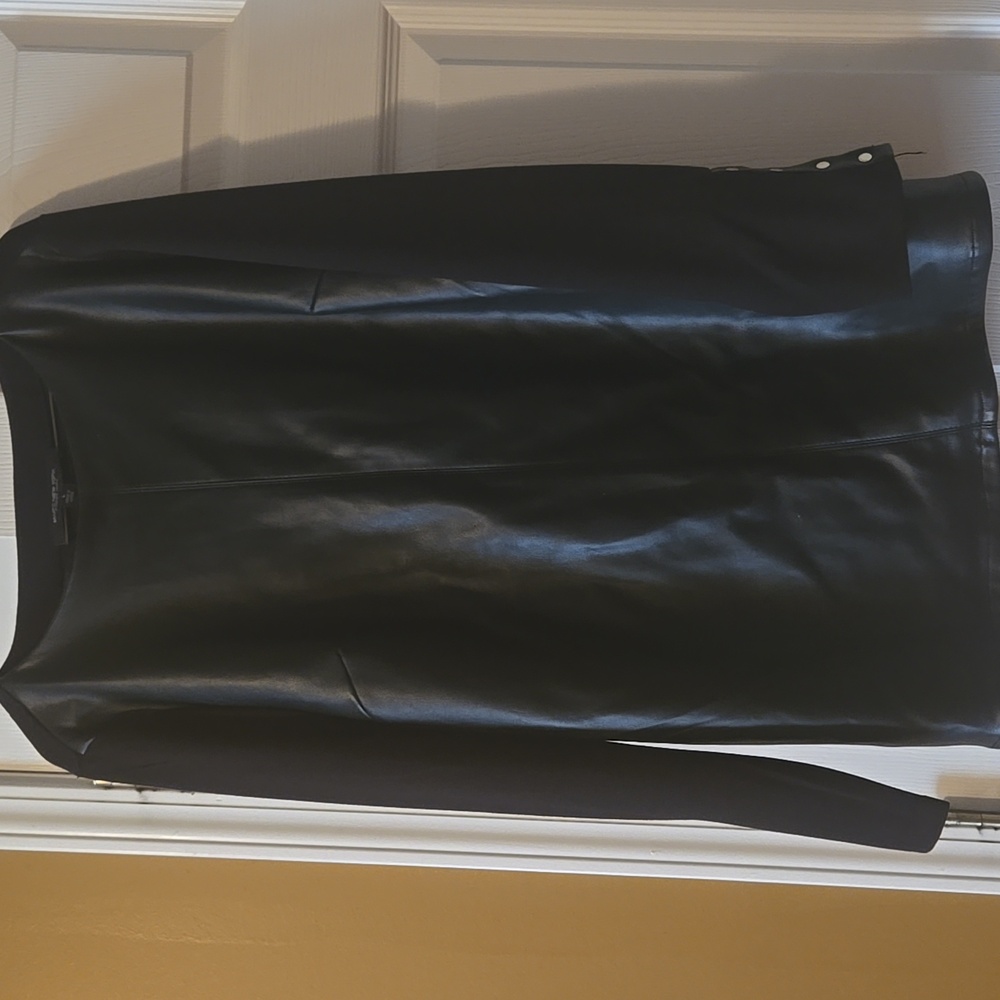 Marc New York Black Faux Leather Top
